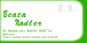 beata nadler business card